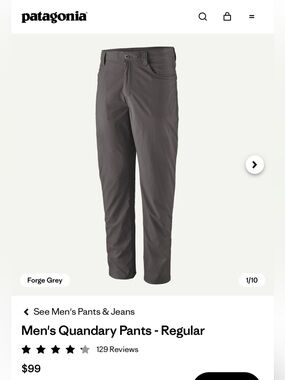Patagonia Men's Slate Gray Lightweight Cargo Pants